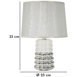Mauro Ferretti stolní lampa Lace E14 Ø 23x33 cm bílá stříbrná