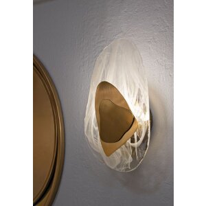 Mauro Ferretti nástěnné svítidlo Ozean Gold E14 21x8x31 cm zlatá bílá
