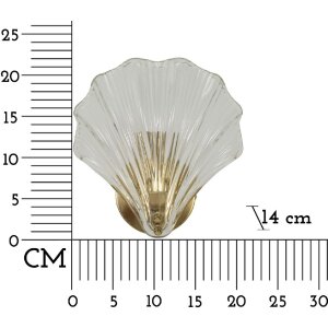 Mauro Ferretti Nástěnná lampa Shell E14 20x14x22 cm zlatá natur