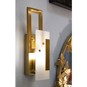 Mauro Ferretti Nástěnná lampa Kostka E14 15x8x33 cm zlatá saténová