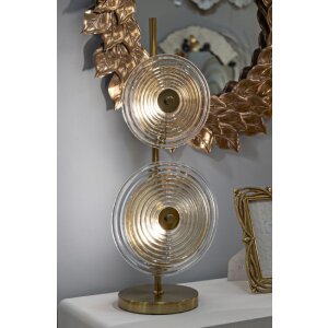 Mauro Ferretti stolní lampa Benátky E14 Ø 25x63 cm zlatá přírodní hnědá