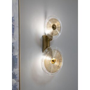 Mauro Ferretti Nástěnná lampa Benátky E14 25x10x52 cm zlatá přírodní hnědá