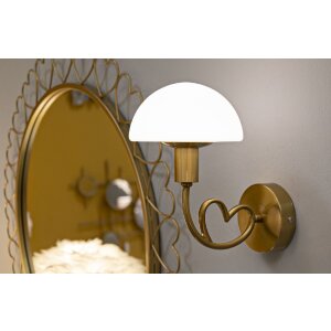 Mauro Ferretti Nástěnná lampa Lovy E14 23x15x22 cm zlatá bílá