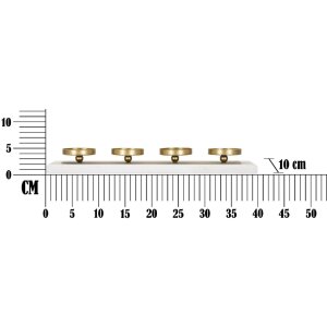 Mauro Ferretti Svícen mramorový pro 4 svíčky 40x10x5 cm zlatý
