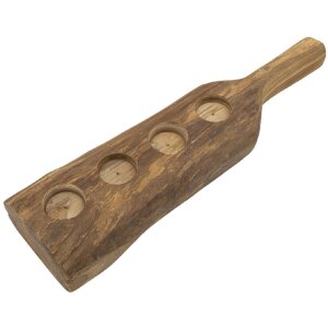Mauro Ferretti Svícen Teak pro 4 svíčky 51x14x6 cm hnědý