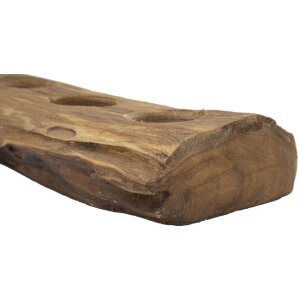 Mauro Ferretti Svícen Teak pro 4 svíčky 51x14x6 cm hnědý