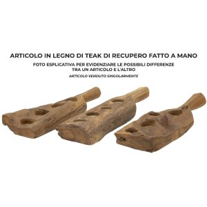 Mauro Ferretti Svícen Teak pro 4 svíčky 51x14x6 cm hnědý