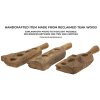 Mauro Ferretti Svícen Teak pro 4 svíčky 51x14x6 cm hnědý