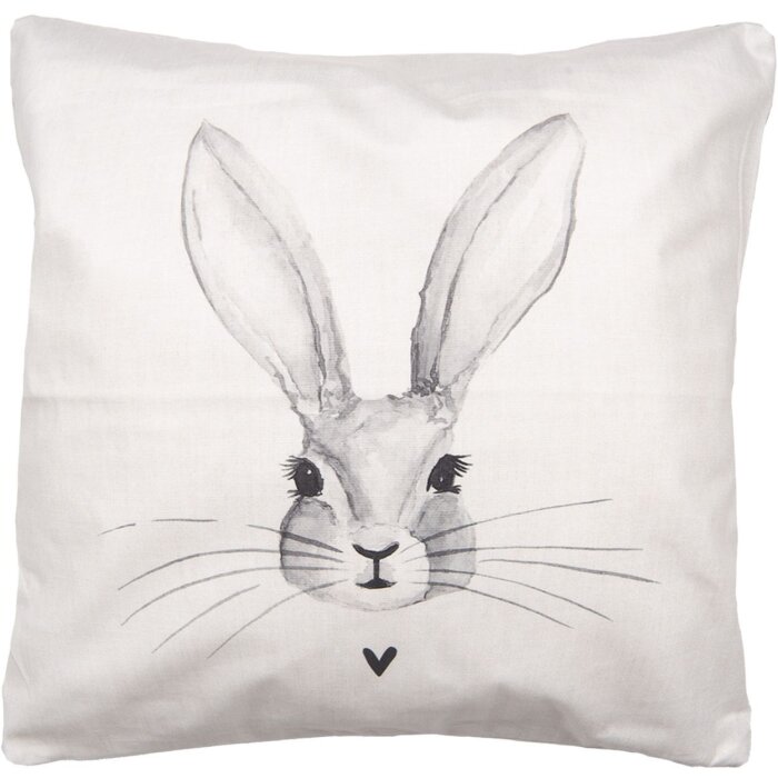 Clayre & Eef Povlak na polštář Bunny Beige Grey 45x45 cm Country Style Polyester