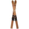 Clayre & Eef dekorace Lyžařská sada 2 Hnědé dřevo Železo 60 cm Vintage Retro styl
