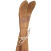 Clayre & Eef dekorace Lyžařská sada 2 Hnědé dřevo Železo 60 cm Vintage Retro styl