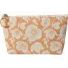 Juleeze JZTB0085 Toaletní taška béžová 21x5x13 cm PU s květinovým vzorem