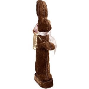 Clayre & Eef Dekorativní králík hnědý 22x9x52 cm Velikonoční figurka ve venkovském stylu