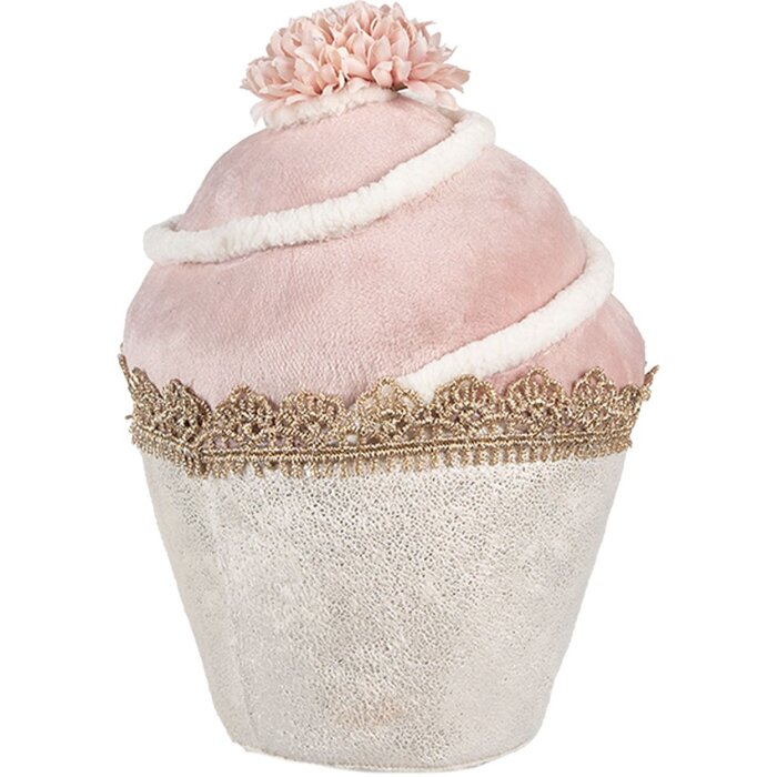 Clayre & Eef Dekorace Cupcake Pink Beige Ø11x16cm