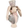 Clayre & Eef dekorativní králík béžový 18x15x38 cm klasický textilní plast