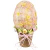 Clayre & Eef 65948 Dekorativní vejce růžovo-žluté Ø17x33cm venkovský styl textilní plastové