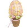 Clayre & Eef 65948 Dekorativní vejce růžovo-žluté Ø17x33cm venkovský styl textilní plastové
