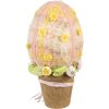 Clayre & Eef 65948 Dekorativní vejce růžovo-žluté Ø17x33cm venkovský styl textilní plastové