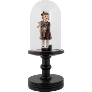 Clayre & Eef 6GL5059Z Skleněný zvon Ø14x34cm Transparentní černá