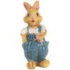 Clayre & Eef 6PR5719 Dekorativní králík hnědý modrý 5cm Polyresin ve venkovském stylu