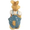 Clayre & Eef 6PR5719 Dekorativní králík hnědý modrý 5cm Polyresin ve venkovském stylu