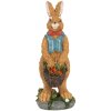 Clayre & Eef 6PR5721 Dekorativní králík hnědý modrý 13cm Polyresin ve venkovském stylu
