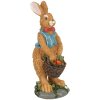 Clayre & Eef 6PR5721 Dekorativní králík hnědý modrý 13cm Polyresin ve venkovském stylu