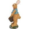 Clayre & Eef 6PR5721 Dekorativní králík hnědý modrý 13cm Polyresin ve venkovském stylu