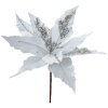 Clayre & Eef Vánoční dekorace Flower White Silver Ø 30x26 cm