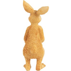 Clayre & Eef dekorativní figurka králíka s mládětem hnědá 4x4x8 cm venkovský styl