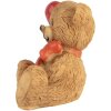 Clayre & Eef Dekorativní medvěd hnědý červený 3x2x4 cm Polyresin ve venkovském stylu