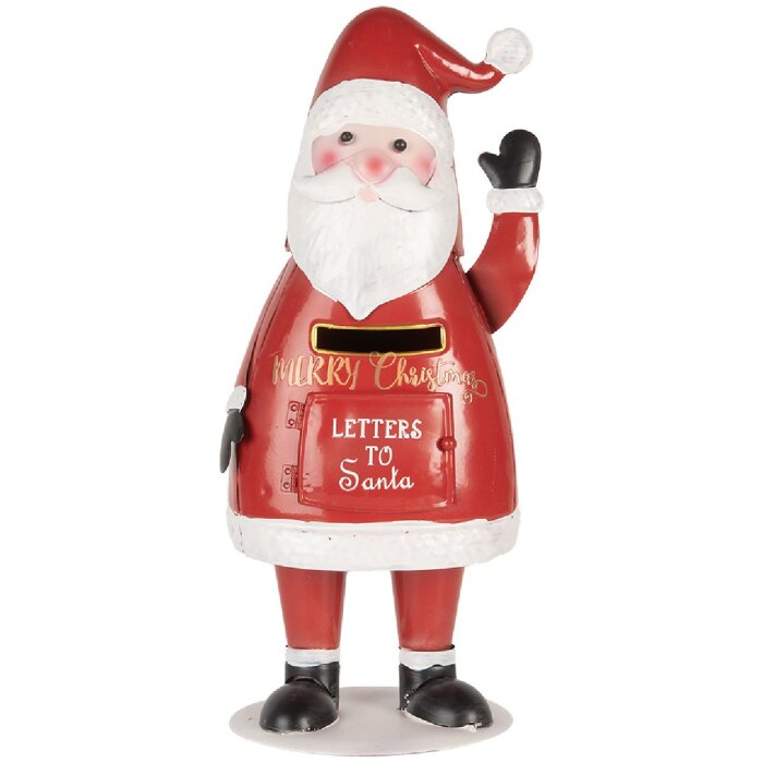 Clayre & Eef 6Y5853 Schránka na dopisy Santa Claus červená bílá 16x14x35 cm