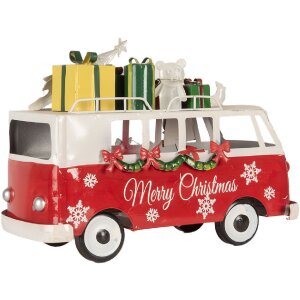 Clayre & Eef 6Y5855 Model Bus LED Red White 31x15x21 cm Na baterie