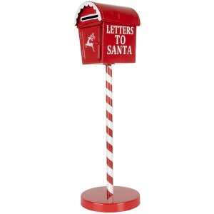 Clayre & Eef Letterbox Letters to Santa Red Ø15x50cm Country Style Metal