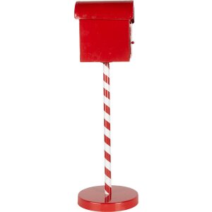 Clayre & Eef Letterbox Letters to Santa Red Ø15x50cm Country Style Metal