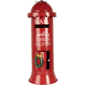 Clayre & Eef 6Y5859 Poštovní schránka červená Ø19x52cm Santas Expresní doručení
