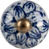 Clayre & Eef Knob Ceramic Blue Ø3cm Antique Design pro nábytek Zásuvky Dveře