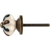 Clayre & Eef Knob Boho béžová zelená Ø 3 cm Keramický knob Vintage styl