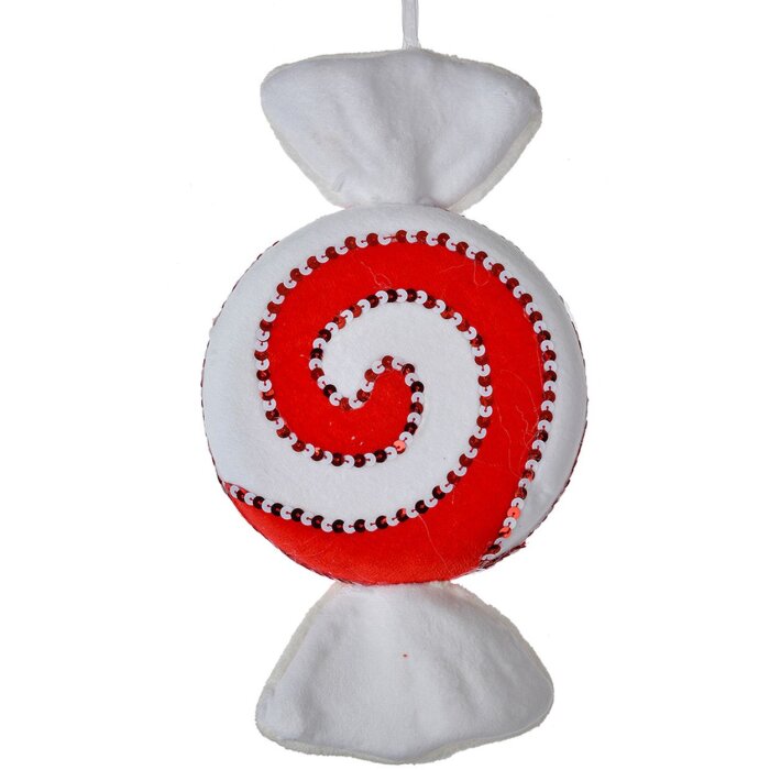 Clayre & Eef 66110 Dekorační přívěsek candy červená bílá 33x18x4 cm