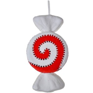 Clayre & Eef 66110 Dekorační přívěsek candy červená bílá 33x18x4 cm