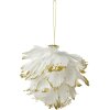 Clayre & Eef Věšák Flower White-Gold 12x12x12 cm Dekorativní věšák ve venkovském stylu