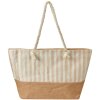 Juleeze JZBG0317 Taška hnědá béžová 55x1x36 cm pruhovaný vzhled bavlněná ucha