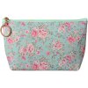 Toaletní taška Juleeze s květinovým vzorem zeleno-růžová 21x5x13 cm PU zapínání na zip