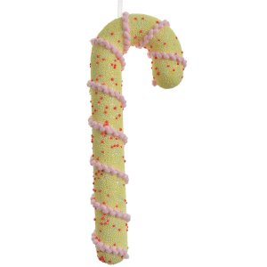 Clayre & Eef Přívěsek Candy Cane Yellow Pink...