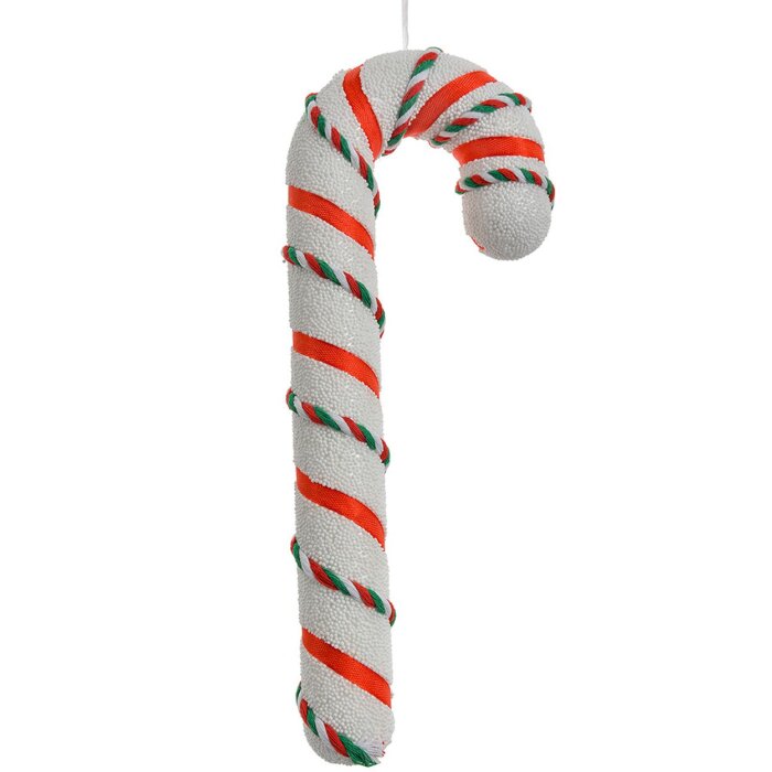Clayre & Eef Vánoční dekorace cukrová třtina bílo-červená 26 cm plastová