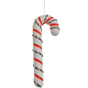 Clayre & Eef Vánoční dekorace cukrová třtina bílo-červená 26 cm plastová