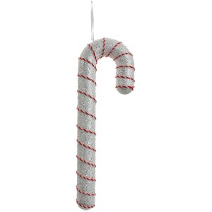 Clayre & Eef 66185 Přívěsek Candy Cane White Red 11x4x33 cm