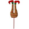 Clayre & Eef Vánoční dekorace Elf Legs 19x4x50 cm Červená zelená bílá