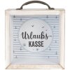 Clayre & Eef 65878 Pokladnička bílá 15x8x18 cm venkovský styl MDF sklo