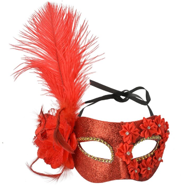 Clayre & Eef 66188 Maska Red Gold 23x10x22 cm Polyesterová maska Míč